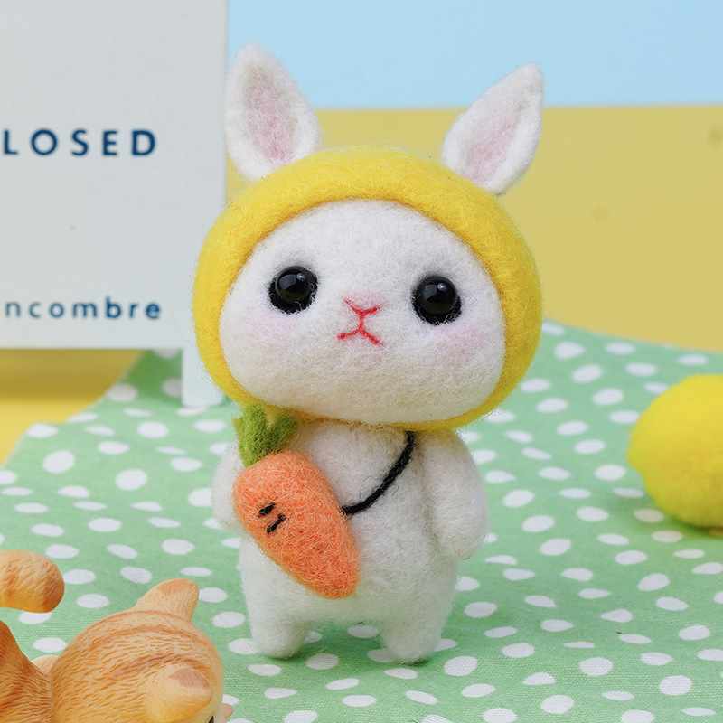 Picture of Little White Rabbit adult handmade diy creative gift hands-on sewing homemade material package wool felt pokes