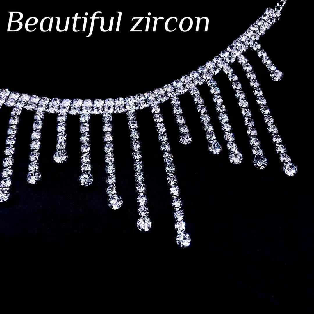 Picture of 1 piece sexy luxury rhinestone tassel bangle women's summer beach shiny crystal anklet anklet Accessories Wholesale