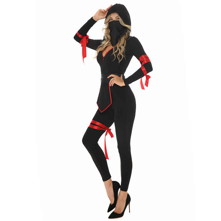 Picture of Halloween Ninja Play export Japanese women's black hooded Amazon AliExpress one-piece delivery