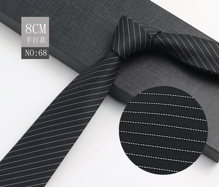Picture of Men's Tie Business Shirt Stripesd Security Professional Formal Wear Wholesale Plus Logo Manufacturer 8cm Hand-Made