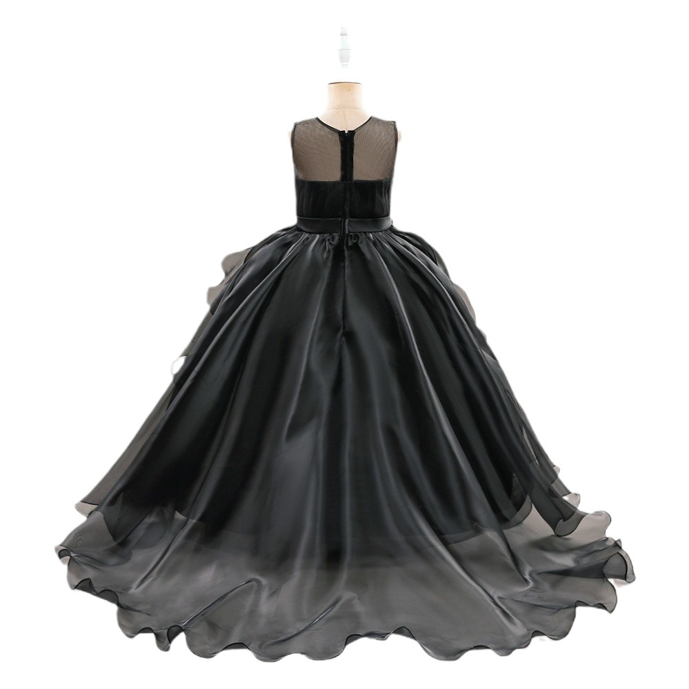 Picture of Children's Western-style Princess Dress Poncho Girl's Show Evening Dress Trailing Girl's Host Piano Performance Dress