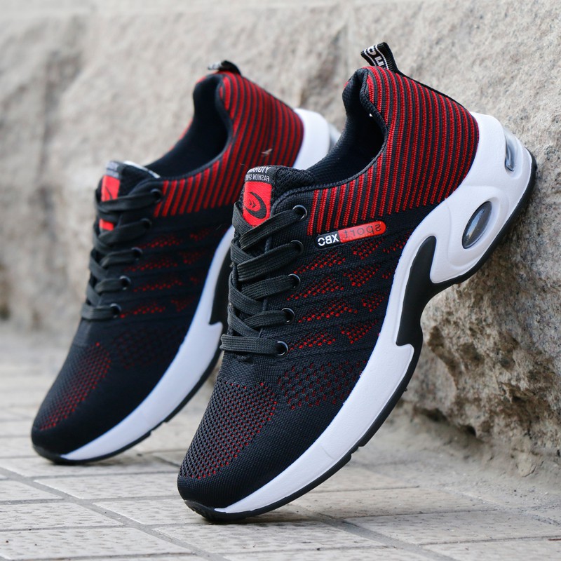 2025 Cross-Border Wholesale Flywoven Air Cushion Amazon Independent Station Aliexpress Sports Running Shoes Spring Men's Shoes