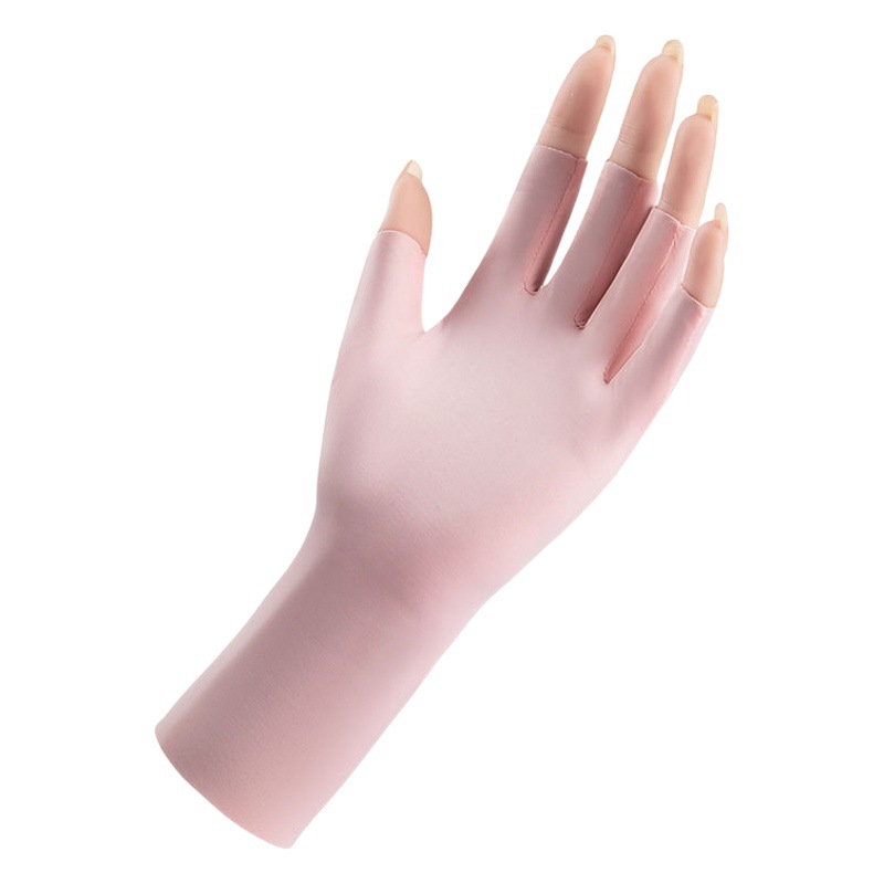 Half-Finger Summer Sun Protection Gloves for Women, Thin D149 Anti-Uv Outdoor Cycling Breathable Ice Silk Manicure Gloves