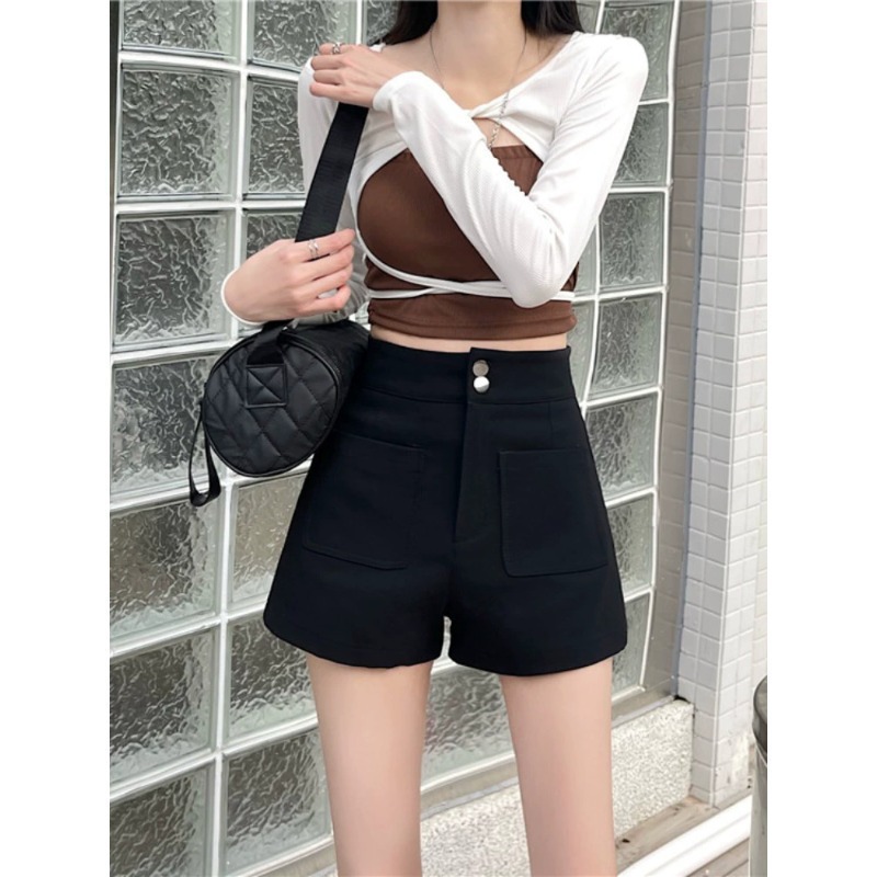 Boots Black Shorts Women's Autumn 2024 Underwear Missing Hot Pants Spring Hot Sweat New