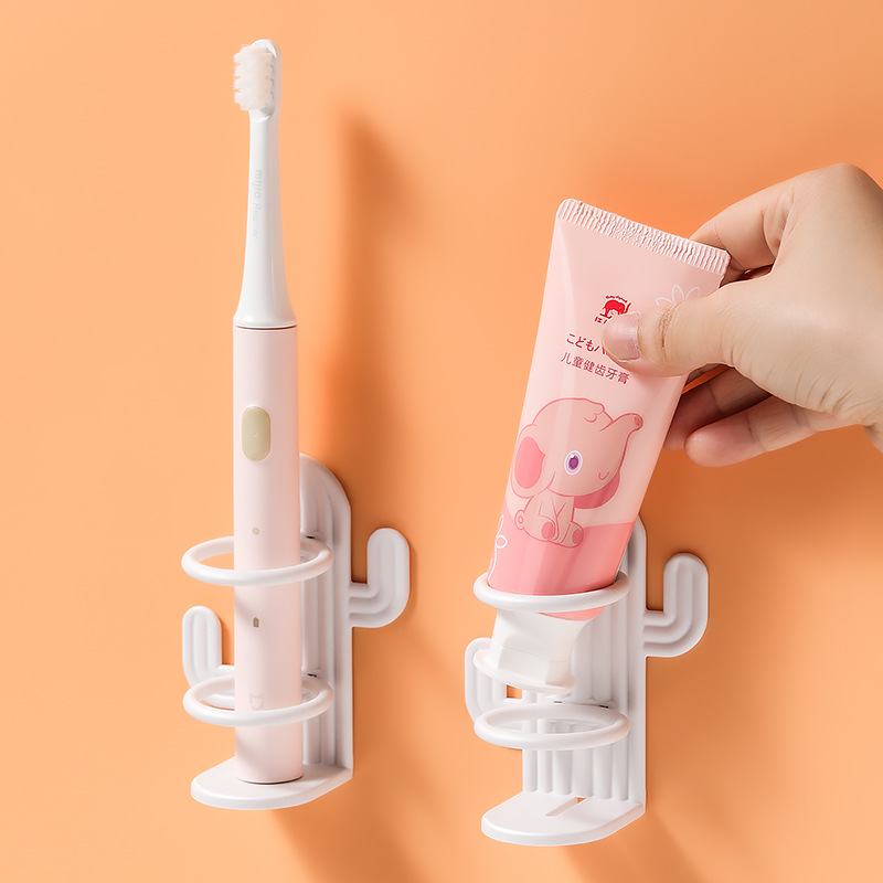 Picture of Cactus Electric Toothbrush Holder Wall Hanging Non-perforated Toilet Children's Toothbrush Holder Storage Rack Toothbrush Storage Rack