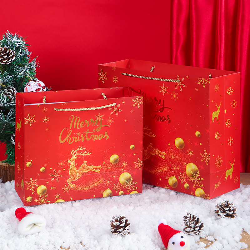 Factory in stock gift bag Christmas gift paper handbag birthday clothing gift bag white cardboard bag wholesale