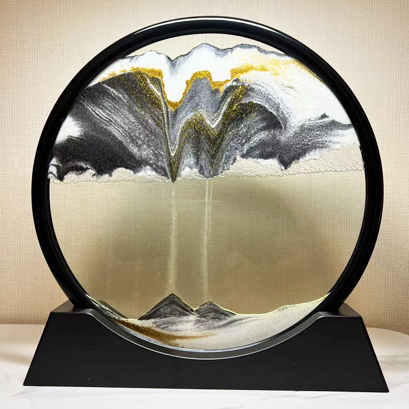 Picture of Creative quicksand painting decompression art home living room office quicksand ornaments desktop decorations light luxury hourglass