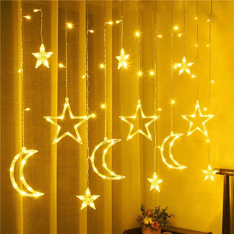 Led Trendy Solar Fairy Lights Starry String Lights Christmas Star Bedroom Birthday Decoration Romantic Atmosphere Lights