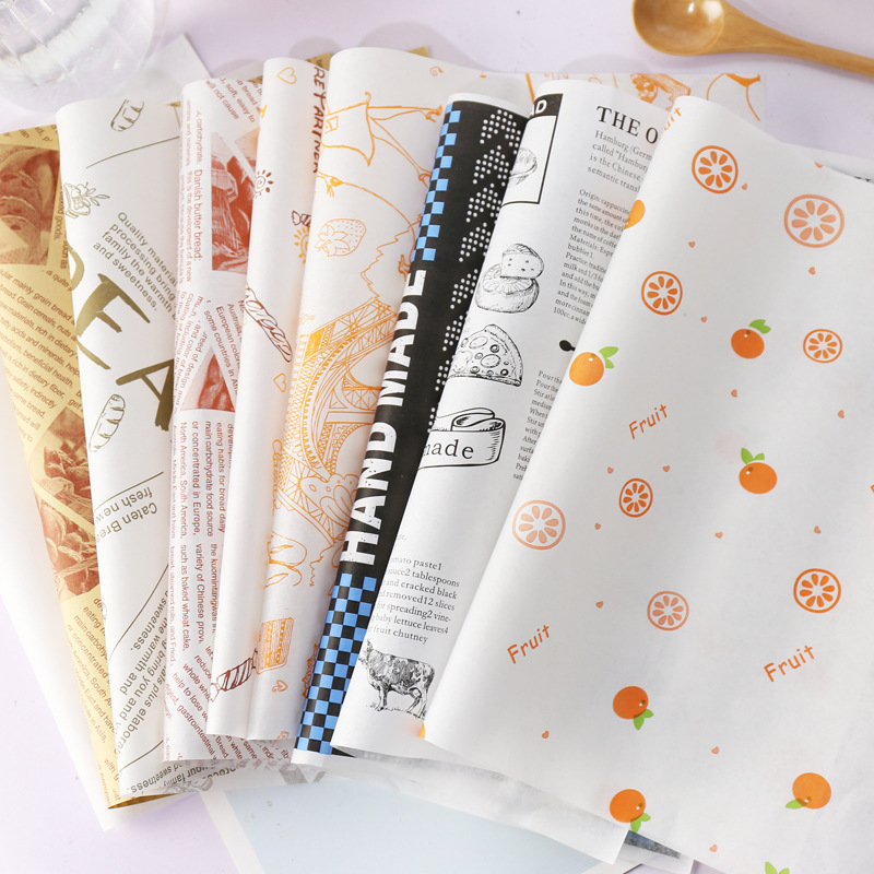 100 pieces of cake roll greasproof paper film west point tray Baking packaging plate paper Hamburger paper wrapping paper wholesale