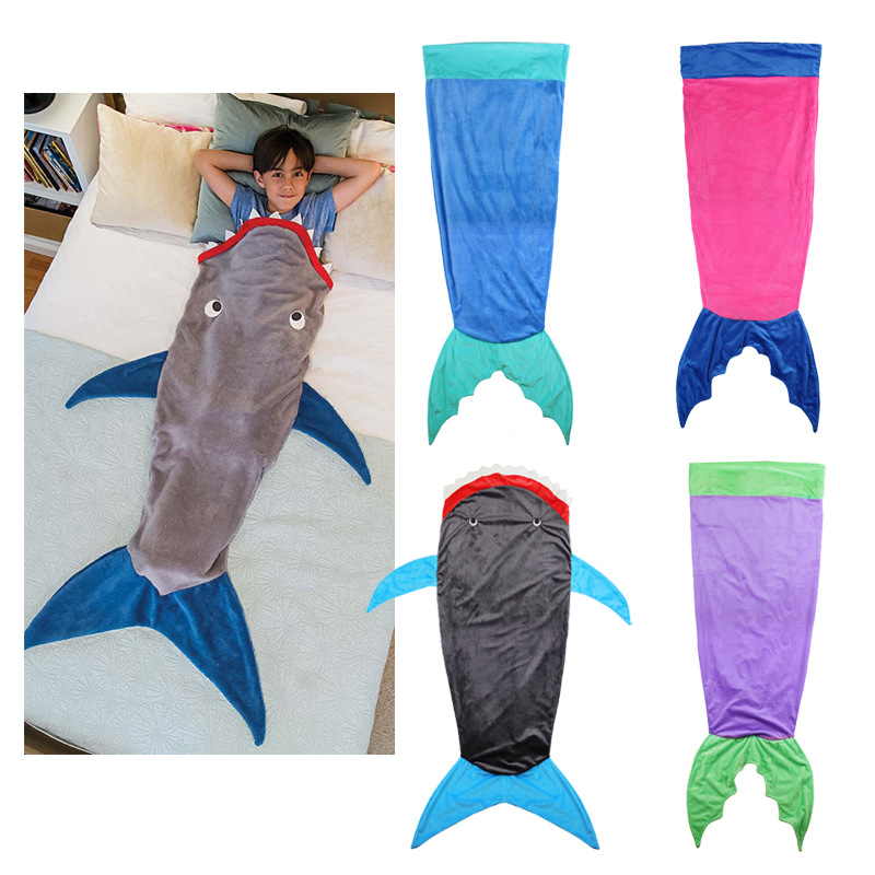 Boys and Girls Children's Cocoon Sleeping Bag Mermaid Coral Fleece Baby Warm Four Seasons Children's Sleeping Bag Children's Wear ins