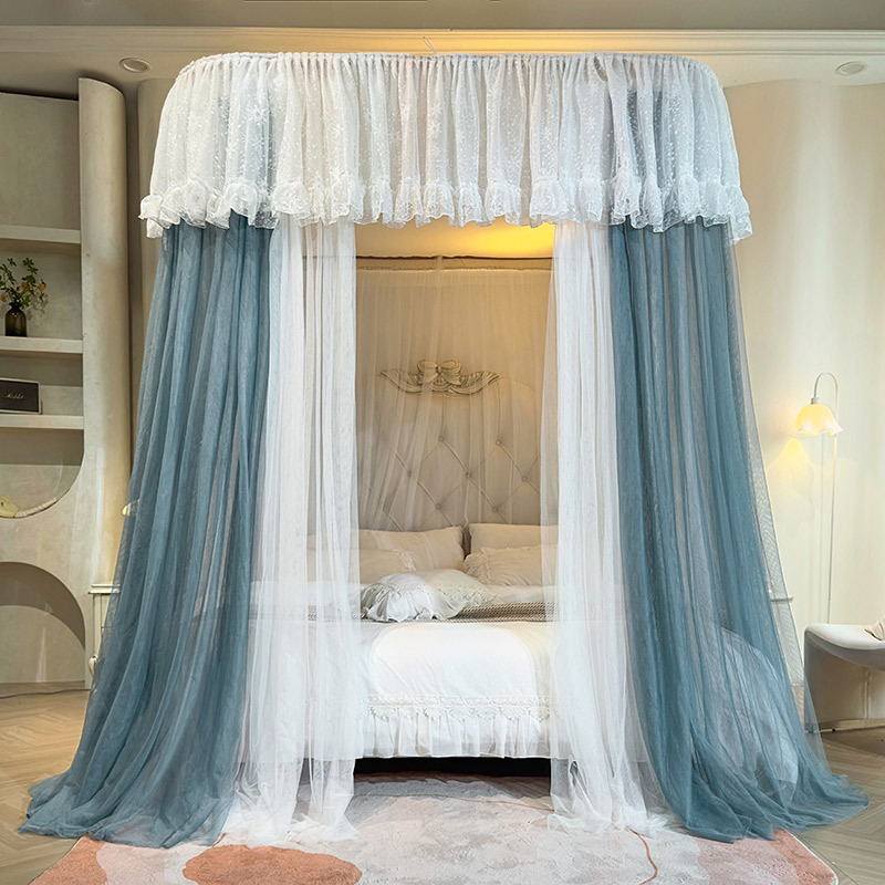 24 New U-shaped Rail Mosquito Net Bold Guide Bracket Double-layer Three-door Bed Curtain Floor Princess Wind Household