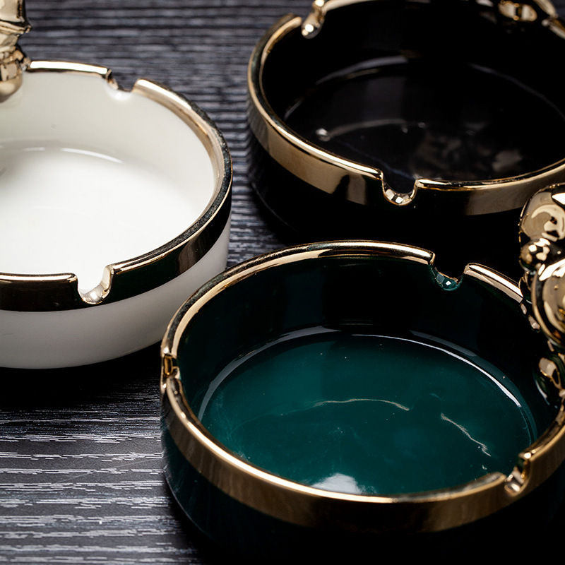 Picture of Ceramic Ashtray for Home Use, Cute, High-End, Light Luxury, Simple, Hotel Business Style, Simple Ashtray, Creative Ashtray