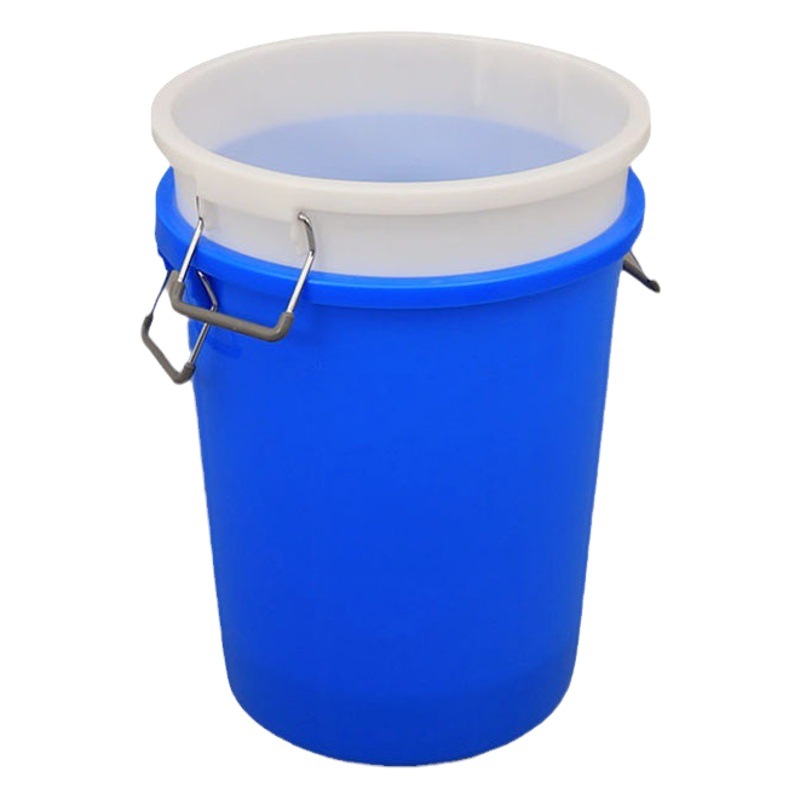Large Thickened Plastic Bucket with Lid Bucket Food Storage Bucket Blue and White Household Large Capacity Fermentation Plastic Bucket