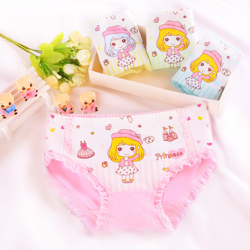 Picture of Bang Beiku Children's Girls Underwear Fine Shuttle Cotton Cartoon Boxers Children's Large Children's Little Girls' Underwear