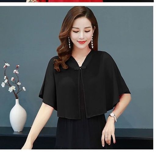 Picture of Chiffon Small Shawl Women's Summer Outer Skirt All-match Short Loose Waistcoat Thin Chiffon Sunscreen Cardigan Jacket