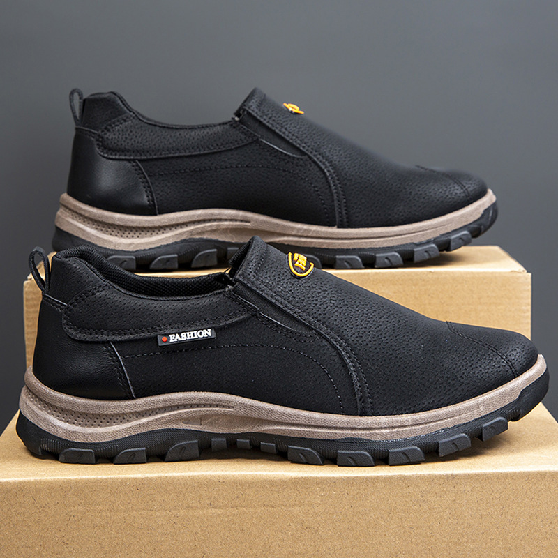 Cross-border Men's Shoes plus size Mountaineering Shoes Casual Shoes Non-slip and Stepping Casual Men's sneaker Slip-on Soft-soled Dad Shoes
