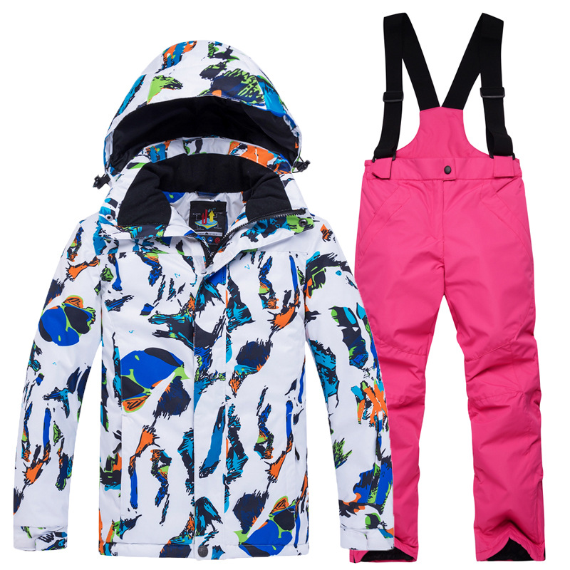 Picture of New Children's Ski Suit suit Boys' and Girls' Outdoor Thickened Warm Ski Two-Piece Set