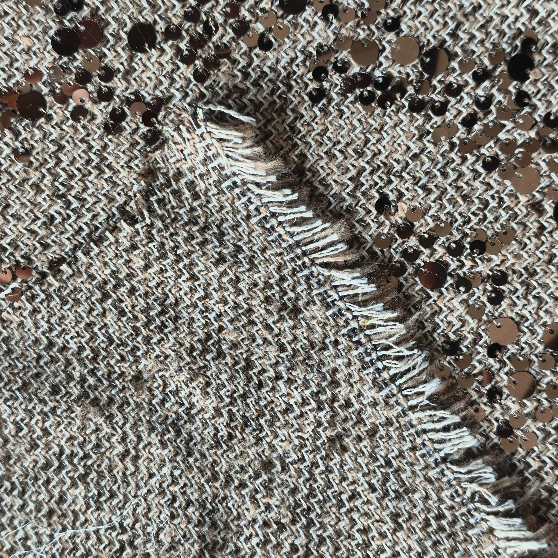 Picture of Coarse Floral Small Fragrance Style Large and Small Beads Sequin Embroidered Fabric Autumn and Winter Girls' Clothing Jackets Bags Shoe Materials Hat Fabrics