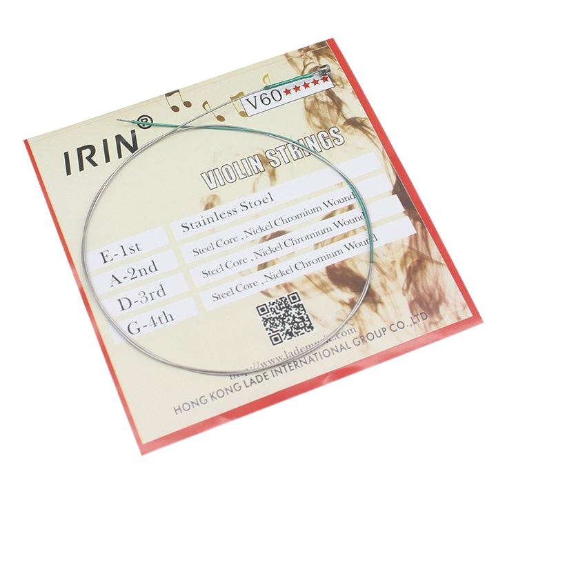 IRIN Violin Strings Nickel Plated Stainless Steel Wire German Silver V60 Violin Strings Violin Accessories 1-4 Strings Full Set of Strings