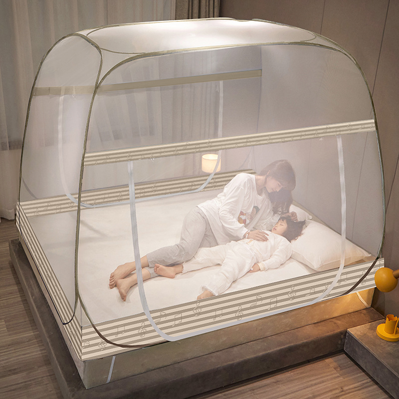 Picture of Mosquito net installation-free Mongolian mosquito net 1 meter 5 bed 1 meter 8 bed foldable removable and washable dust-proof top mesh yarn bottom