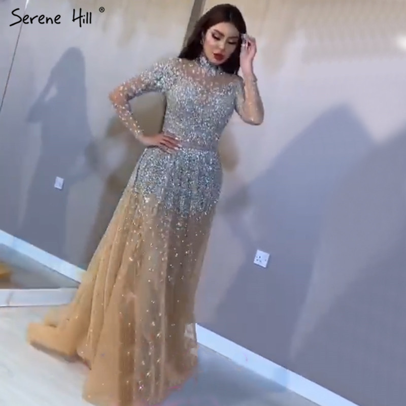 Picture of 2021 new diamond sequins high-end atmosphere long sleeve luxury annual party elegant evening dress dress LA70066