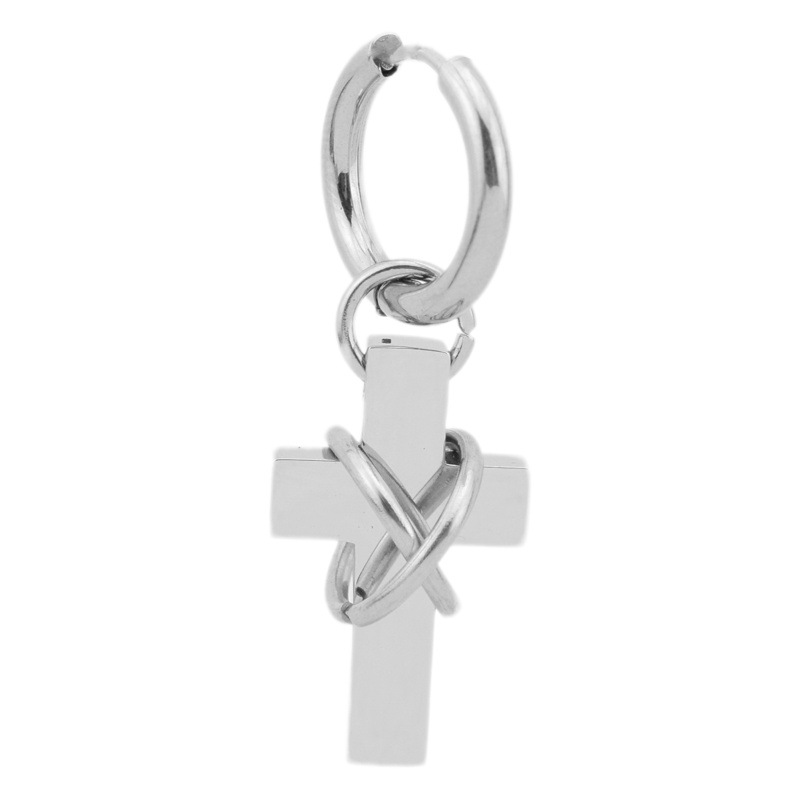 Hot-Selling New Cross Titanium Steel Earrings, Personalized Fashionable Niche Ear Jewelry, Stainless Steel Earrings That Will Not Fade