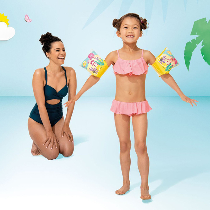 Original Genuine Intex Fun Fish Kidsren's Arm Ring Floating Ring Swimming Ring Water Sleeve Hand Sleeve 58652 Double Air Bag