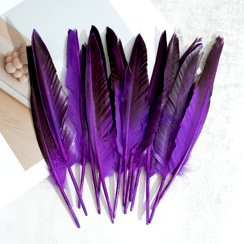 Picture of Feather Factory Wholesale Colorfulful Duck Feathers Hard Real Duck Feather Feather Pen Devil Wings DIY Handmade Materials