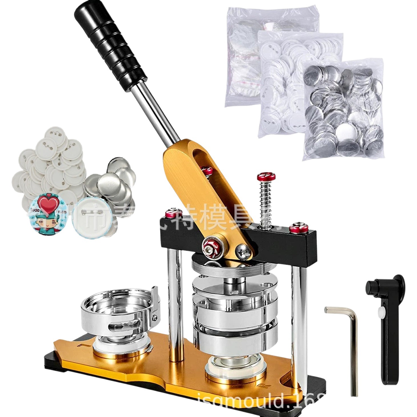 E-commerce supply new badge machine rotating badge machine suit 25mm including 100/1000 sets of consumables for sale