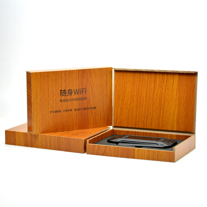 Picture of 2025 New Solid Wood Portable Wifi Packaging Box Thickeneded Shock-Proof Digital Accessories 3C Equipment Storage Box Large Capacity