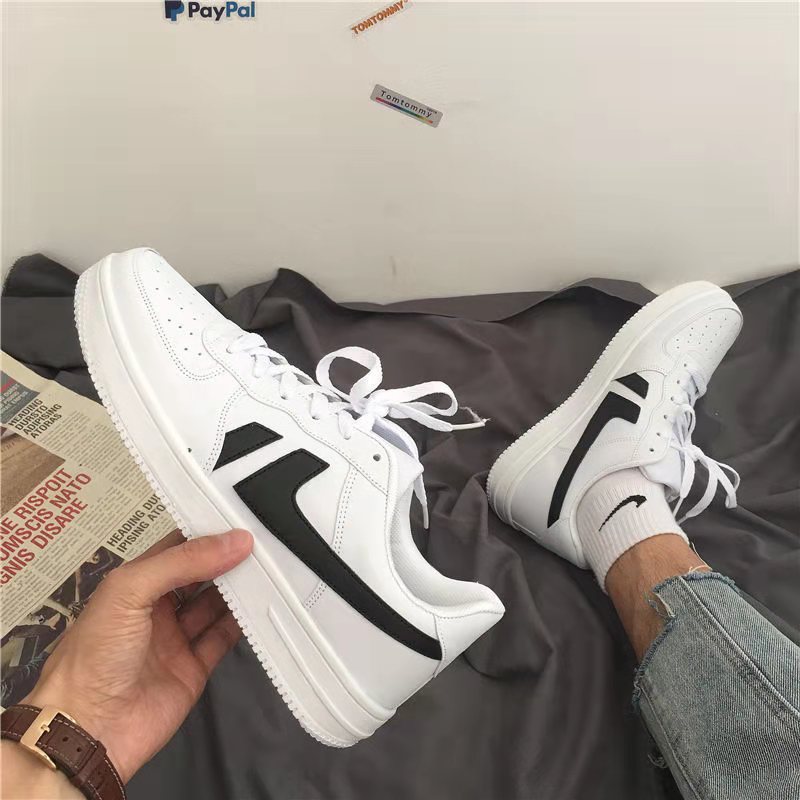 Board Shoes Men's Air Force One New Four Seasons Lovers Shoes Korean Trendy White Shoes Thick Sole Breathable Sports Shoes for Men