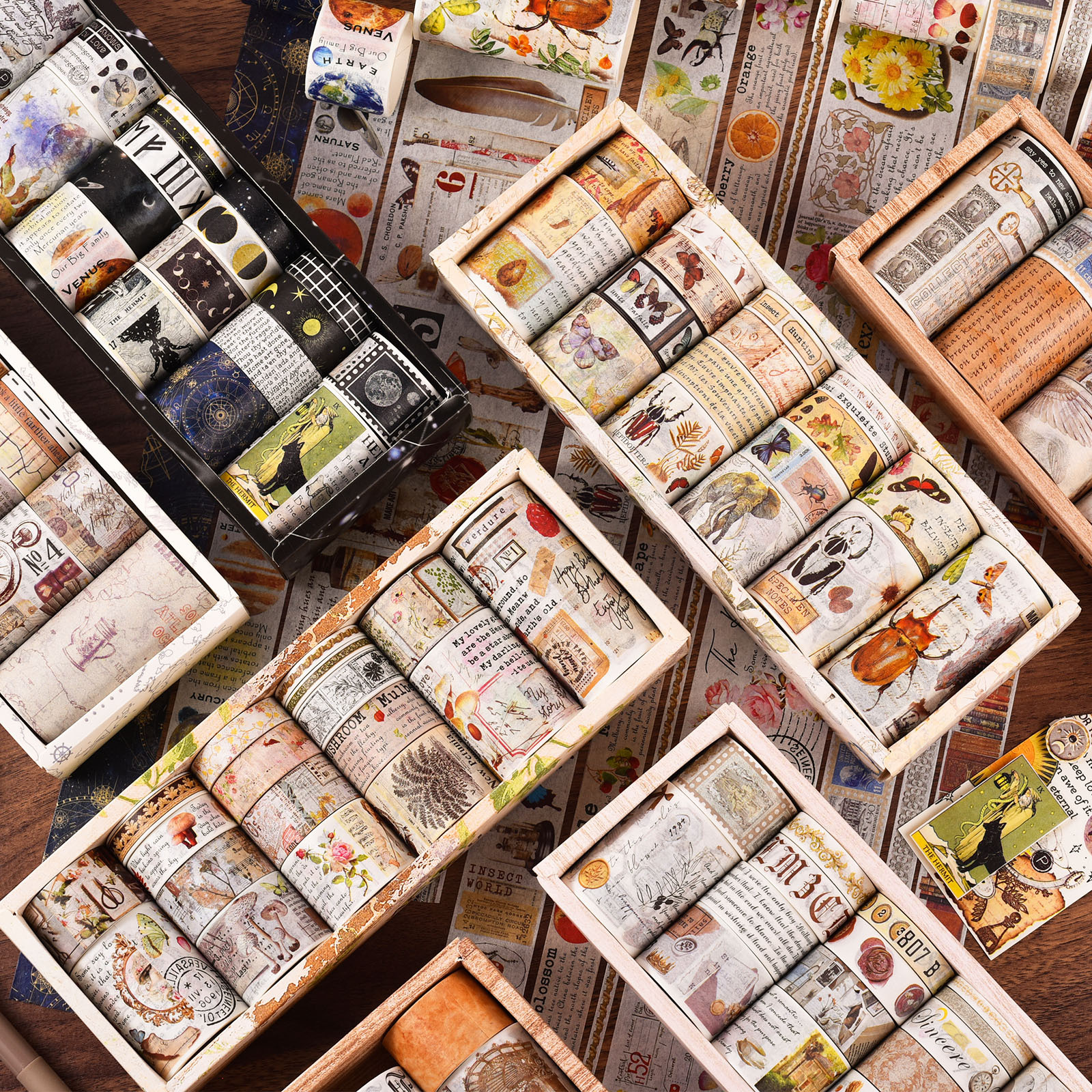 Picture of Jilu Agugu Washi Tape Set Nostalgic Memory Series Vintage Journal Diary DIY Decorative Stickers