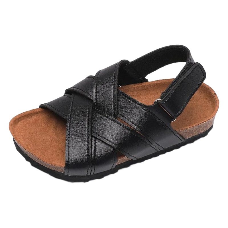 Ruizu Spring and Summer Children's Cork Sandals Student Boys' One-word Shoes Baby Girls' Flip Flops Trendy Beach Korean Style