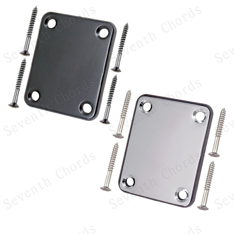 Bass guitar Neck body connecting Plate reinforcing Plate Neck Plate steel Plate silver Black