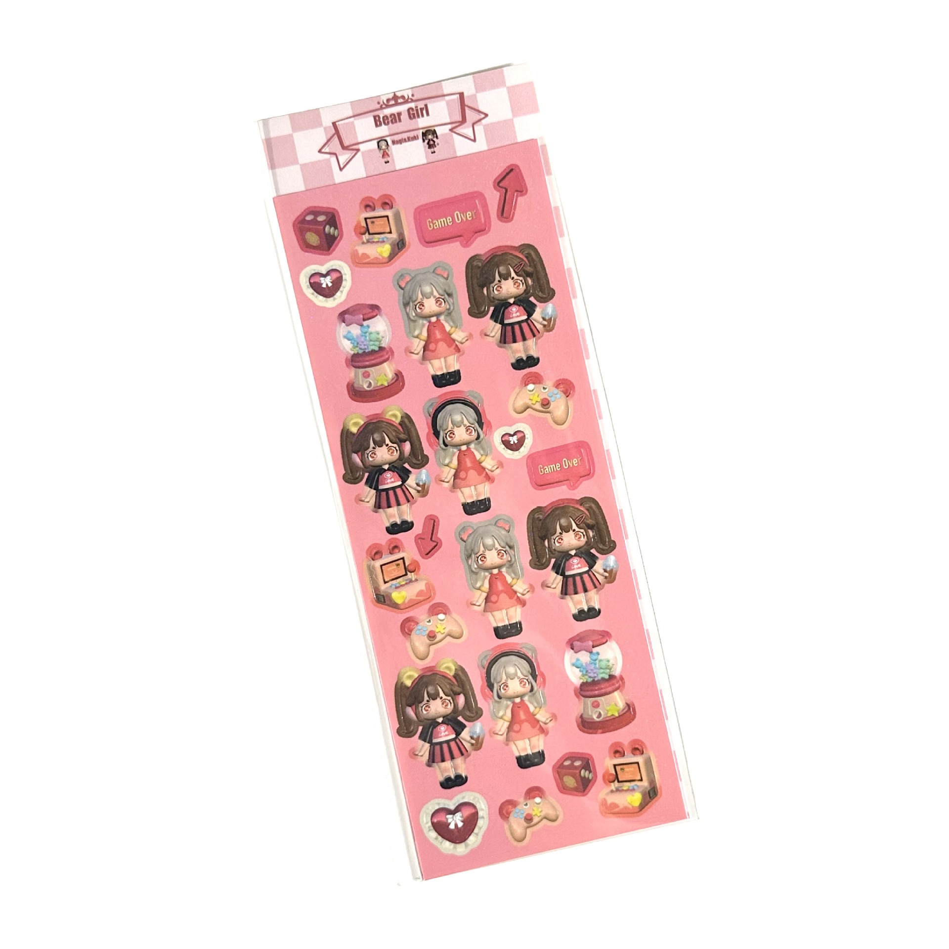 Picture of Coisini original 3d modeling little girl sticker ins Korean cute laser goo card hand account sticker wholesale