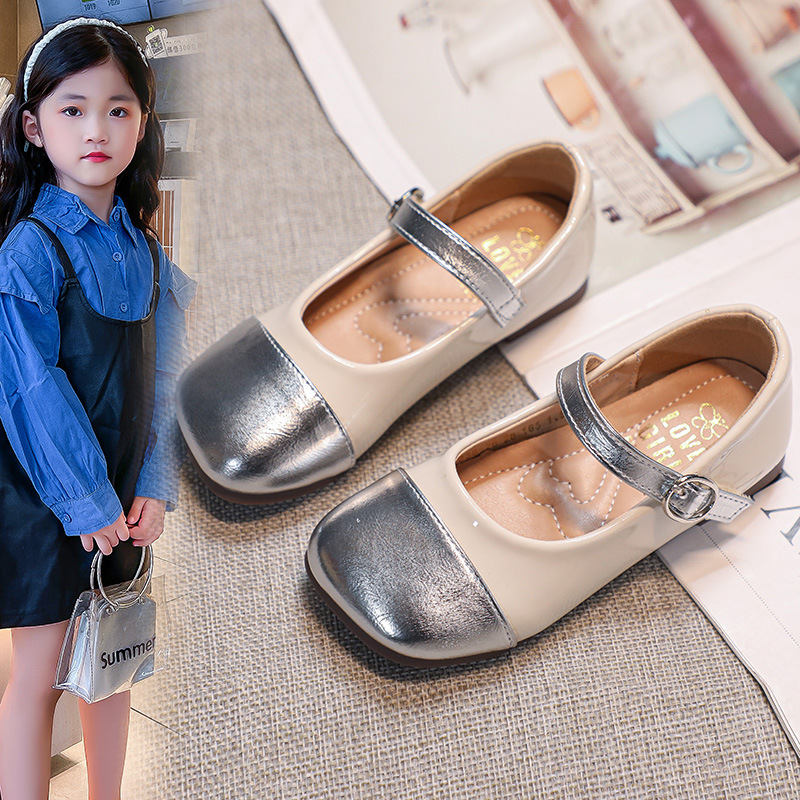 Girl's Small Leather Shoes 2024 Spring and Autumn New Children's Soft-soled Princess Shoes Chanel Style Girl's Fashion Single-layer Shoes with Dress