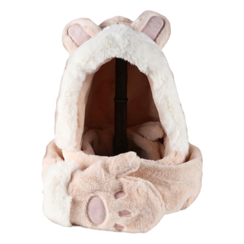 Plush rabbit ears hat scarf women's winter Korean-style cute thick warm scarf gloves three-piece set