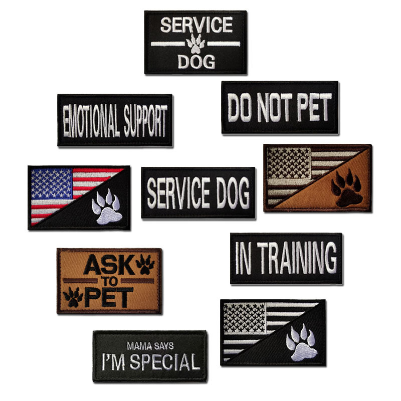 Service Dog Dog Chapter Pet Dog Strap 10 Piece Set Do Not Pet Embroidered Velcro Cloth Sticker K9 Dog Claw