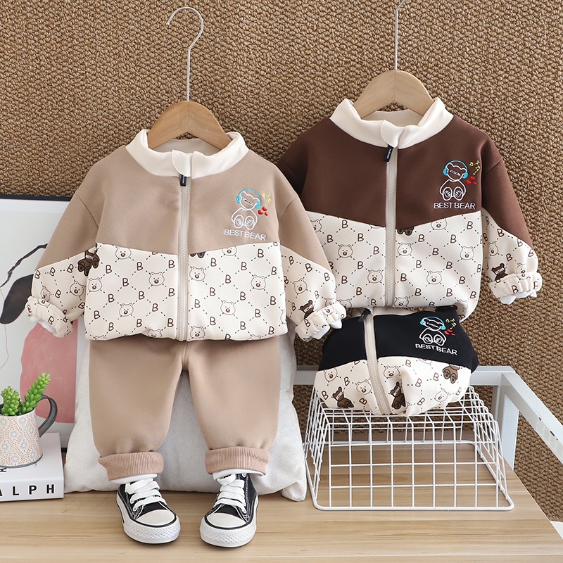 Male baby two-piece handsome 0 one 5-year-old tide boy spring and autumn suit children's clothes baby coat children's clothing two pieces