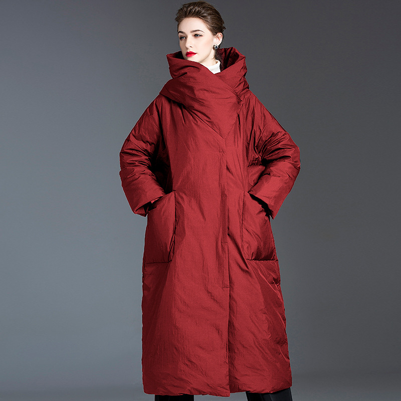 Picture of Down Jacket Women's 2025 New Korean Style Mid-Length Thickeneded Over-The-Knee Women's down Jacket Hooded 90 White Duck down Jacket
