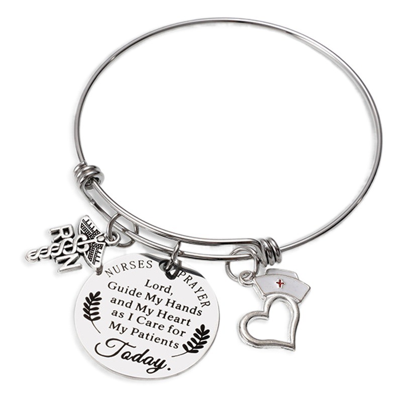 Nurses' Day Doctor Gift Nurse Cap Stainless Steel Pendant Bracelet Key Chain Titanium Steel Material Keychain