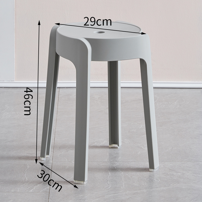 Picture of High Mature Plastic Stool Thickened Square Circle Backrest Home Dining Table Plastic Stool Dengzi Windmill Simple Bench Nordic Living Room