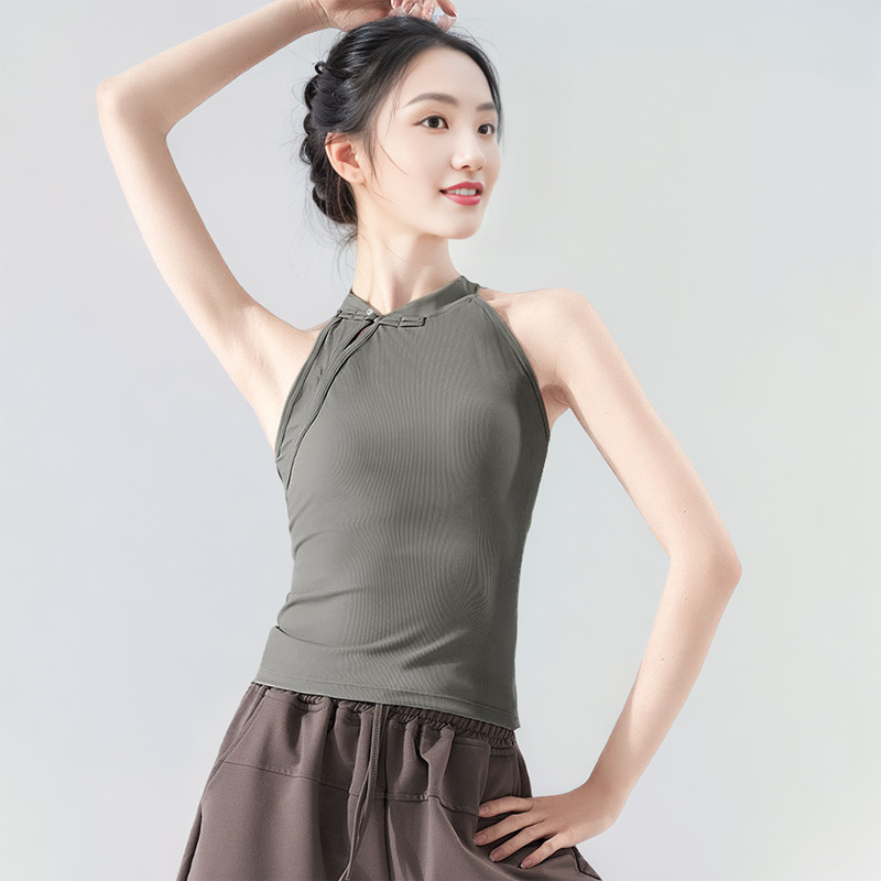 Classical Dance Practice Clothes New Women's Chinese Cheongsam Dance Top Slim-fit Sleeveless Vest Adult Body Rhyme Shirt