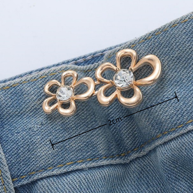 Picture of Chinese Knot Waist Buckle Pair Buckle Flat Bottom Removable Nail-free Seam-free Button Girl's Trouser Skirt Waist Size Change Artifact