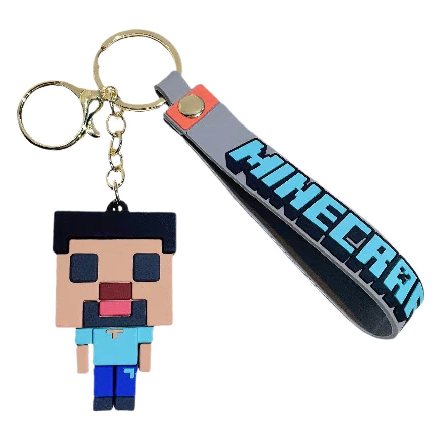 My World Bag Keychain Pendant Keychain Car Hanging Cartoon Doll pvc Doll Minecraft