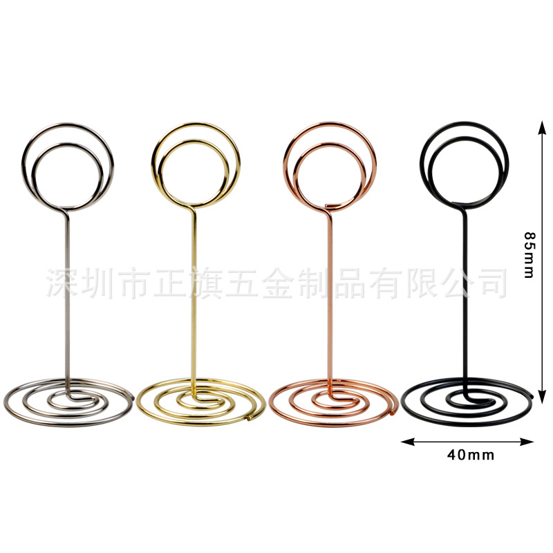 Picture of 85mm heart-shaped business card holder Peacock round wedding seat holder photo holder note holder number plate label message holder