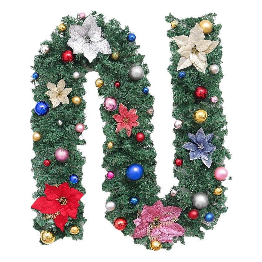 Christmas Decoration Rattan 2.7 m Encrypted Hanging Ornaments Christmas Tree Festival Decorations Golden Red Garland Package