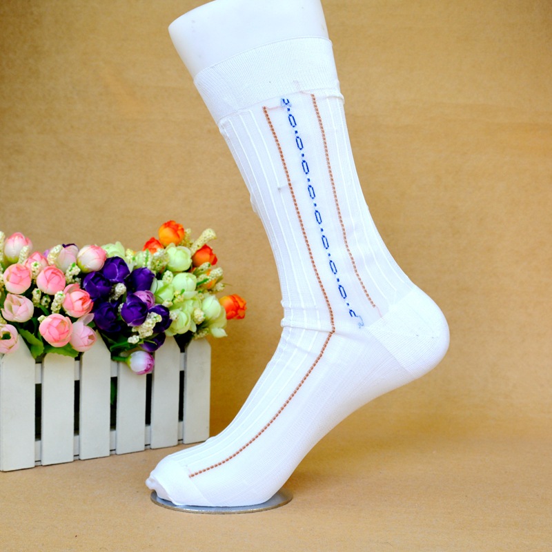 Picture of Butterfly flower men's nylon stockings old-fashioned stockings middle-aged and elderly loose stockings old-fashioned nylon dad socks