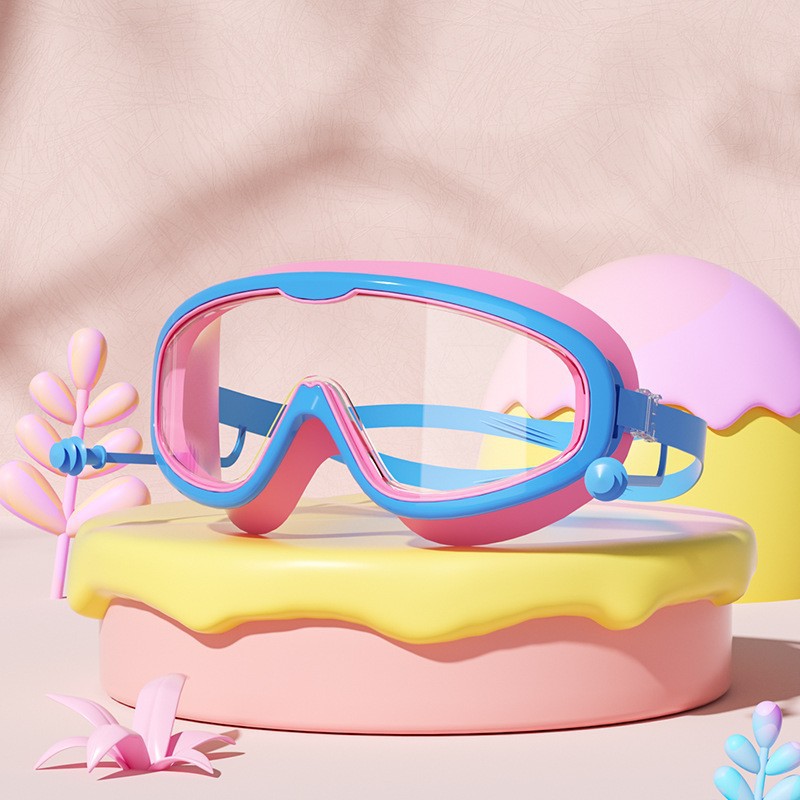 Picture of Factory direct selling children's swimming goggles large frame waterproof anti-fog professional swimming glasses student baby cute wholesale eye protection