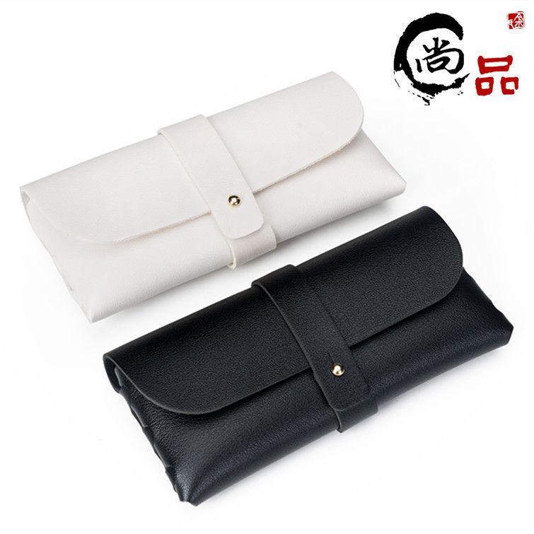 Picture of Glasses case black leather glasses case PVC nail buckle soft bag sunglasses case sunglasses case printable LOGO batch